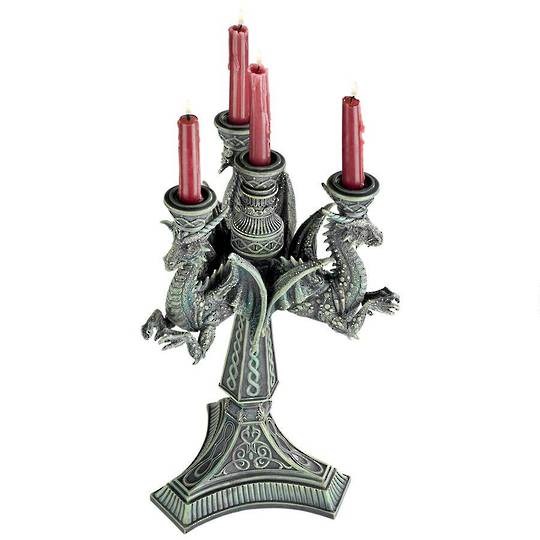 Dragons of the Knight Templar Sculptural Candelabra